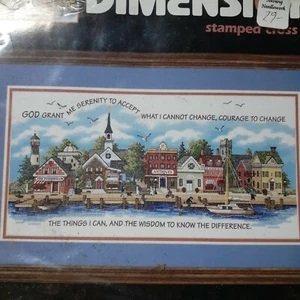 Dimensions 3181 Serenity Prayer Stamped Cross Stitch Kit Seacoast open complete - Bild 1 von 16