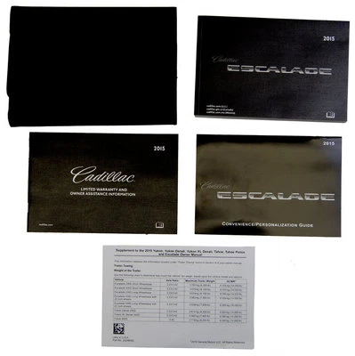 GENERAL MOTORS 2015 Cadillac Escalade/ESV US Owners Manual Book W/Leather Case New OEM 22953736
