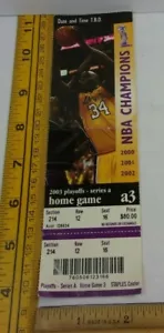 LA Lakers vs Twolves 4/12/2003 ticket plfs Kobe Bryant 30 Shaq 28/17 Garnett 33p - Picture 1 of 2