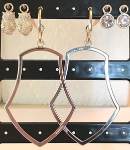 ❤️AUTHENTIC ORIGAMI OWL ~ SILVER O2 HOOPS EARRINGS 🦉 OWL CRYSTAL & ♢ DROPS❤️ - Picture 1 of 1