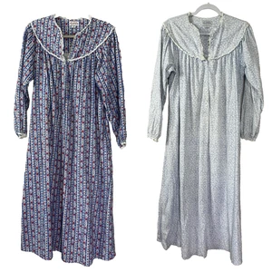 Lanz of Salzburg Flannel Nightgown Set Two S Cottagecore Retro Warm Winter Cozy - Picture 1 of 22