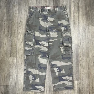 Y2K Mossimo Supply Co Cargo Pants Mens 38x30 Paratrooper Baggy Skater Faded Camo - Picture 1 of 9
