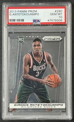 Giannis Antetokounmpo PSA 10 2013-14 PANINI PRIZM #290 ROOKIE RC BUCKS 9306 Foto 1 de 2