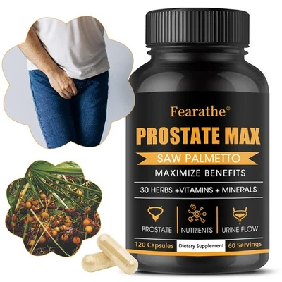 FEARATHE Prostate Max Reduziert häufiges Wasserlassen Gesundheit der Harnwege Kapsel 120