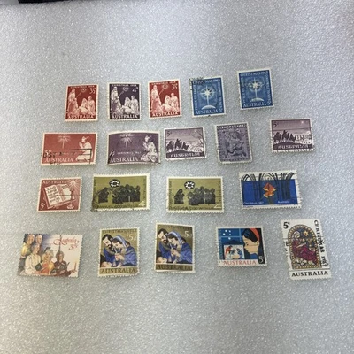 19张二手/取消澳大利亚圣诞邮票1957 - 1969年;交易;1美元船舶 — 第 1/4 张图片