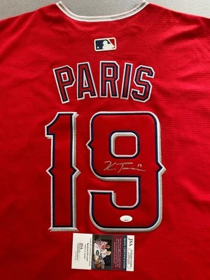 LOS ANGELES ANGELS- KYREN PARIS AUTOGRAPH RED #19 NIKE JERSEY JSA CD81225 - Image 1 of 4