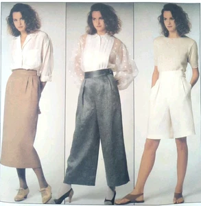 Vintage Very Easy Vogue 1353 Skirt Trousers Shorts Sewing Pattern W26.5" 87cm - Picture 1 of 3