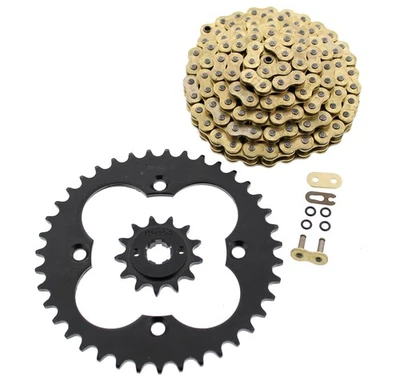 1986 1987 Honda FourTrax TRX250R Gold O-Ring Chain and Black Sprocket 13/39 96L - Image 1 of 2