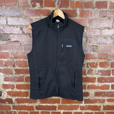 Chaleco Patagonia Para Hombres Mediano Negro Mejor Suéter Polar Bolsillos con Cremallera Exterior Foto 1 de 4