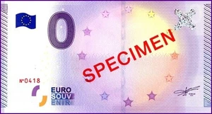 RARE BILLET SOUVENIR "SPECIMEN" 2015 / 0 € SCHEIN / BILLET 0 € / N°0418 - Picture 1 of 1