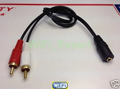1 x RCA to Stereo Y-Cable, 2 x RCA Male / 1 x 3.5mm Stereo Female, 20 inch USA - Image 1 of 2