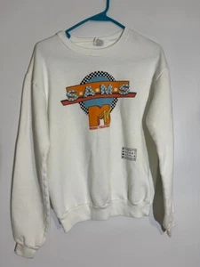 VTG MTV Men's White SAMS 80s Crewneck Pullover Sweatshirt Sz Medium - Picture 1 of 8