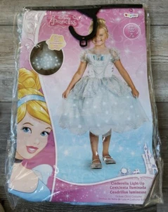 Disney Cinderella Light Up Gown Dress Princess Halloween Costume Medium 7-8 MIP - Picture 1 of 11