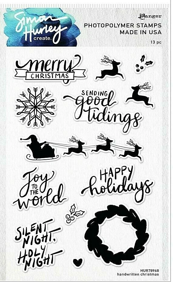 Ranger Ink - Simon Hurley - Clear Photopolymer Stamps - Handwritten Christmas - Image 1 of 1