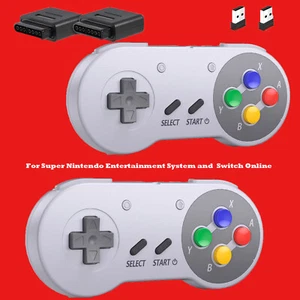 2PCS Wireless 2.4G SNES Controller For Super NES Switch Online/ Switch 2 PC SNES - Picture 1 of 17