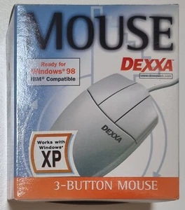Vintage Dexxa 3-Button Maus 3B PS/2 – Kugelmaus von 1999 – für Retro Maus - Bild 1 von 2