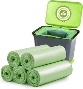 Biodegradable Bin Liners 100 Counts 20L Small Food Waste Bag Recycle 4-6 Gall... - Picture 1 of 7
