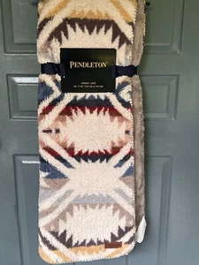 Pendleton Home Sherpa And Fleece reversible White Sands Throw Blanket New - Picture 1 of 5