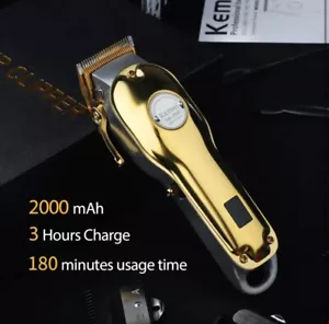 Kemei Golden Cordless Professional Hair Clippers Hair Trimmer For Men, Stylist - Picture 1 of 6