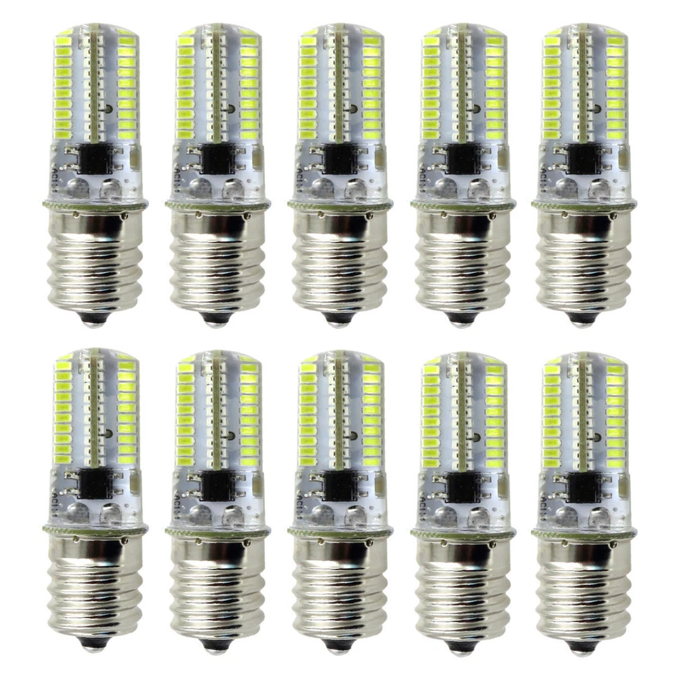 10pcs E17 Intermediate C9 LED Light 80Led Microwave Bulb 110V 120V White Lamp - Image 1 of 4