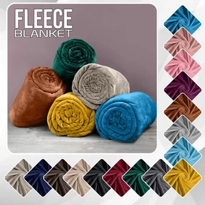 Super Soft Summer Fleece Blanket Sofa Bed Throw Large Faux Fur Reversible Throw - Picture 1 of 168