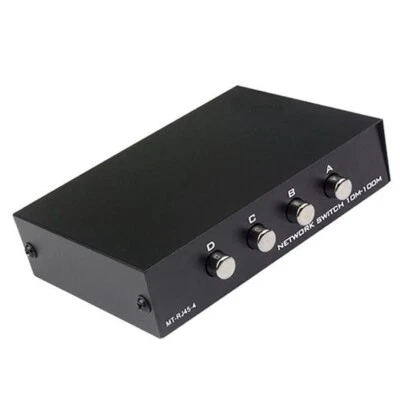 1x4 or 4x1 - 4-Port AB Manual Sharing Network Ethernet RJ45 Switch Selector Box - Image 1 of 3