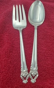 Nueva cuchara y tenedor de carne para servir placa de plata emperador/emperador de Reed & Barton - Imagen 1 de 5
