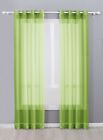 2 Piece Sheer Voile Grommet Top Window Curtain Panel Drapes Many Sizes & Colors