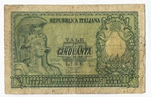 banconota, Cinquanta Lire, Italia, 1951 - Bild 1 von 2