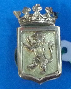 18k GOLD GOLD CITY OF LEON LAPEL SHIELD. weight 3.35 gr. 18 x 20 mm. - Picture 1 of 1