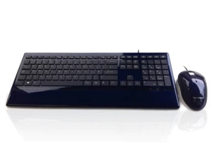 Accuratus Image Set - USB Slim Full Size Keyboard & Mouse with Piano Blue Glossy - Picture 1 of 1