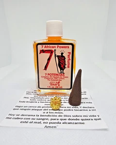 SIETE POTENCIAS PERFUME CON FEROMONAS GRATIS: ORACION AMULETO INCIENSO - Picture 1 of 3