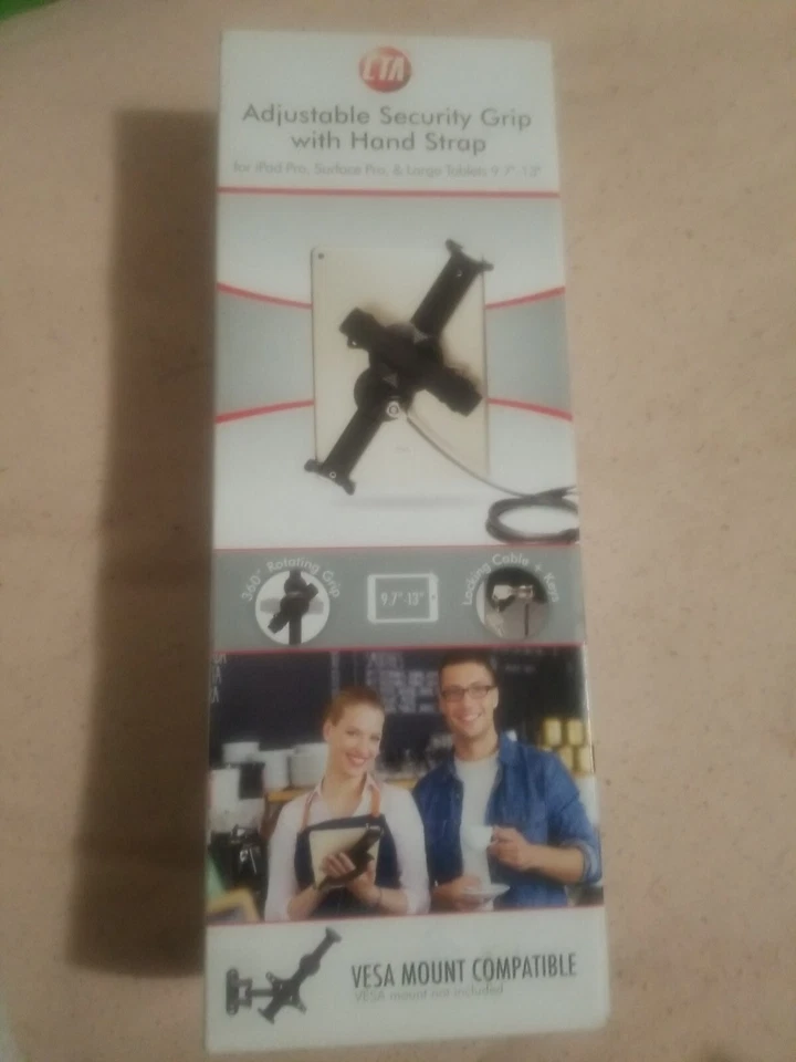 Anti-Theft Grip – CTA Adjustable Security For 9.7" - 13" Tablets, Silver  - Image 1 of 4