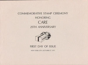 #1439 First Day Ceremony Program 8c CARE Stamp - Picture 1 of 1