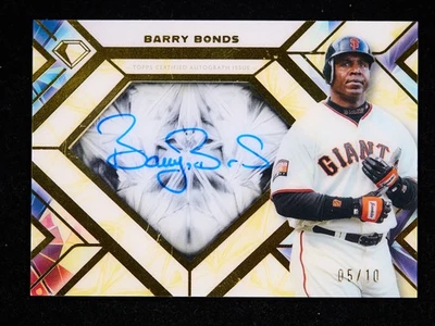 Barry Bonds 25 Diamond Icons Auto Canary Diamond 05/10 Icons of the Diamond [xlz - Image 1 of 2