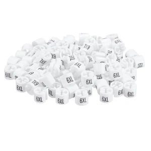 160 Stück Kleiderbügel Markierer 6XL Größenetiketten passend für 3,5 mm Stange Kleidungsstück weiß - Bild 1 von 6