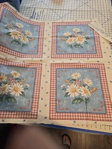 Springs Industries Pillow Panels, Daisies on pink and blue - Picture 1 of 8