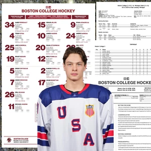 James Hagens HOCKEY DEBUT Game Issued Lineup Card - Boston College 10/11/24 NHL - Picture 1 of 5