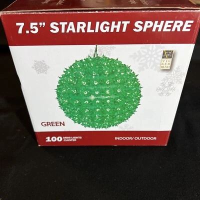 VTG New STARLIGHT SPHERE 100 Green Lights Hanging 7.5" Ball Lighting NOS NIB - Image 1 of 4