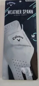 Callaway Womens Weather Spann Golf Glove S Right White/Black Synthetic & Stretch - Picture 1 of 9