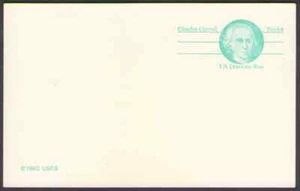 US. UX105. (14c). Charles Carroll (1737-1832). Postkarte. postfrisch. 1985 - Bild 1 von 1