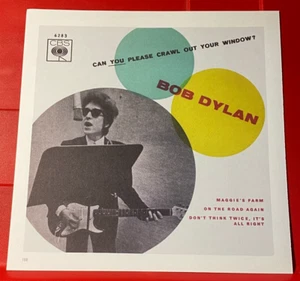 Bob Dylan Can You Please Crawl Out Your Window Record Art PICTURE/PRINT 7.5"x7.5 - Picture 1 of 4