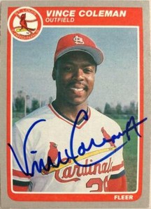 Vince Coleman Autographed 1985 Fleer Update #U-28