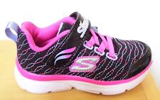 Girls Skechers Sport WAVY 81378N Black Pink Sneakers Sz 10
