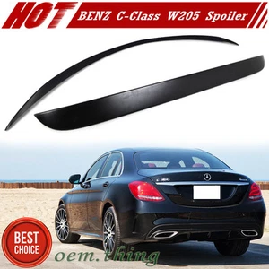 Unpaint Fit FOR Mercedes Benz W205 4D Trunk Spoiler + Roof Spoiler 15-21 C400 - Picture 1 of 1