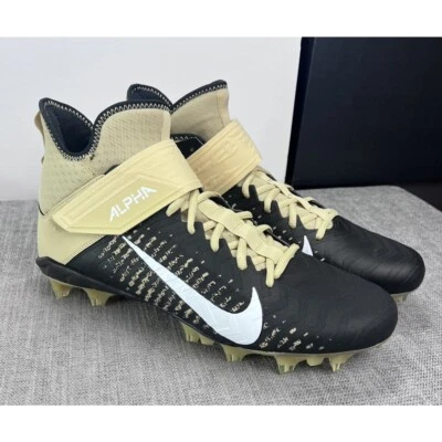 Nike Alpha Menace Pro 2 Mid Black Gold Football Cleats BV3945-700 Size 13 - Image 1 of 4