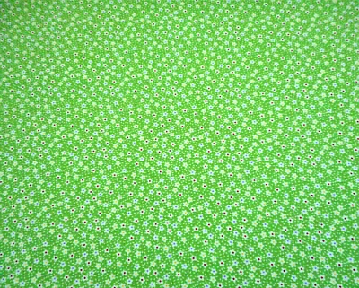 30s Reproduction Fabric By Half-Yard Tiny White Floral on Green Premium Cotton - Image 1 of 2