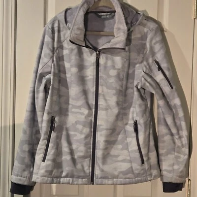 Women's Free Country Blue Camo Jacket Soft Shell with Hood Size XL - Image 1 of 4