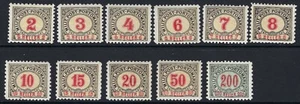 B&D:1904 Bosnia & Herzegovina Scott J1-J13 variety "Mischzahnung" postage due MH - Picture 1 of 2