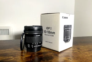 Canon EF-S 10-18mm Image Stabiliser F4.5-5.6 IS STM Lens Boxed For EOS DSLR's - Picture 1 of 5